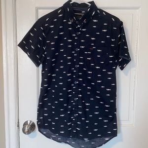 men’s short sleeve button down in navy